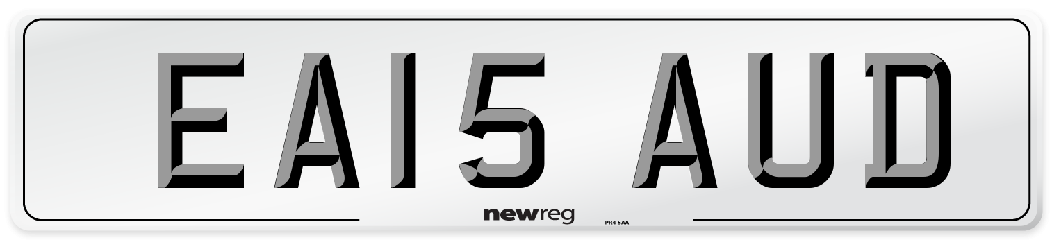 EA15 AUD Number Plate from New Reg